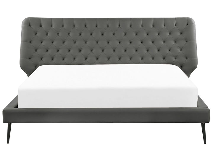 Essonne Faux Leather EU Super King Size Bed Grey