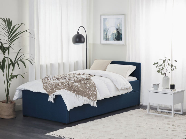 Fabric EU Single Trundle Bed Blue Marmande