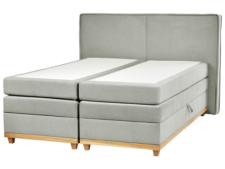 Fabric EU Super King Divan Bed Light Grey Dynasty