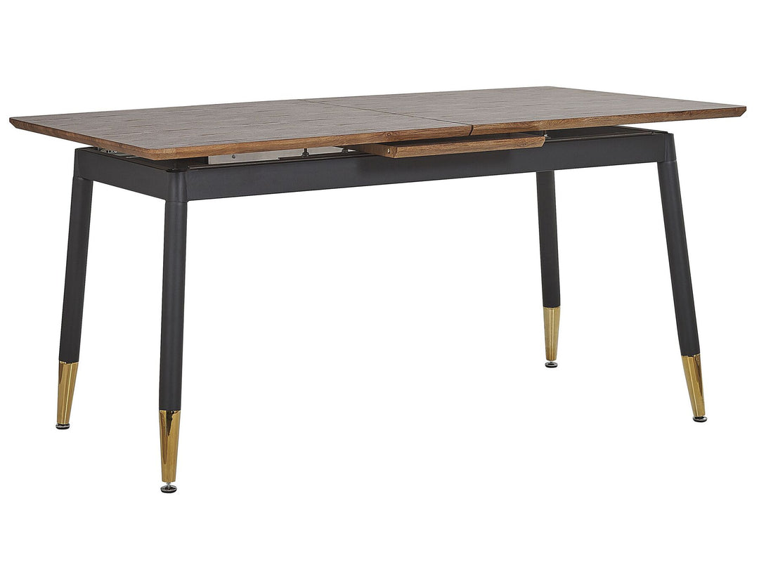 Extending Dining Table 160/200 x 90 cm Dark Wood and Black California