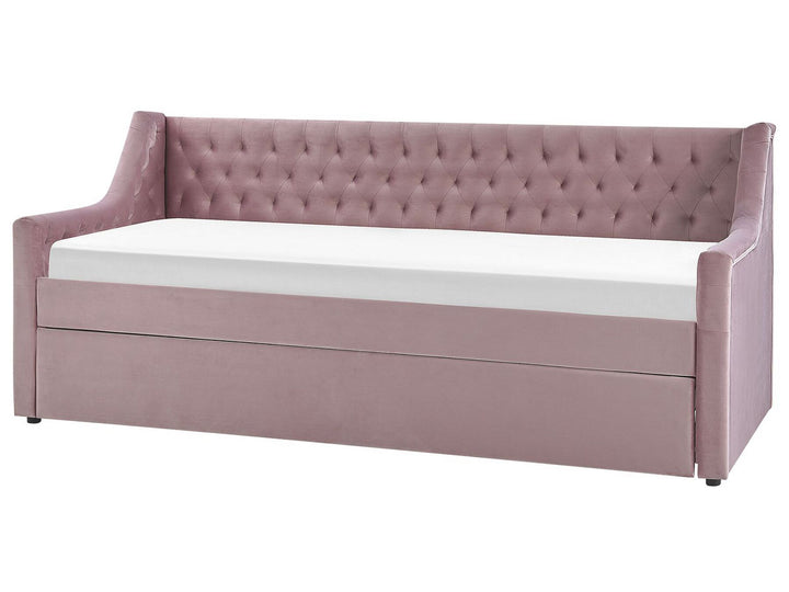 Velvet EU Single Trundle Bed Pink Montargis