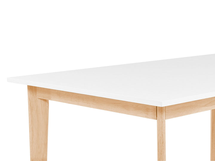 Extending Dining Table 140/180 x 90 cm White with Light Wood Sola