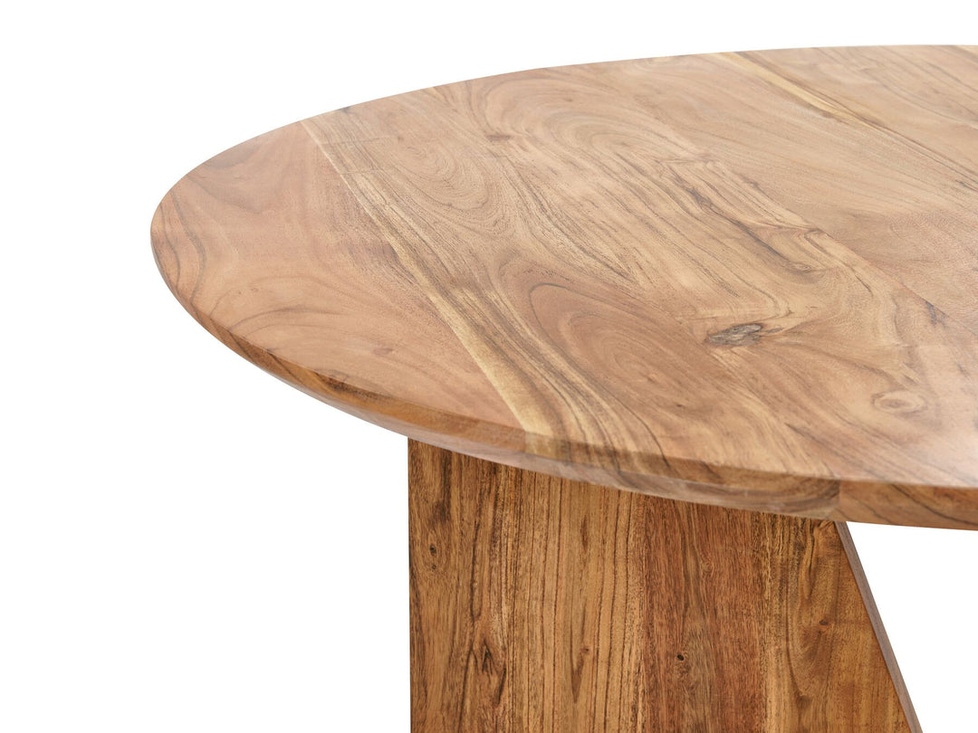 Round Accacia Wood Dining Table ⌀ 100 cm Light Arran