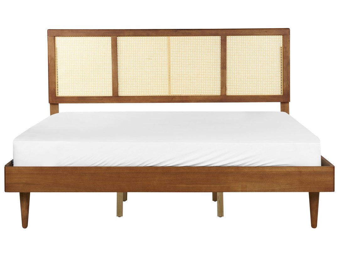 EU Super King Size Bed with LED Light Wood Auray