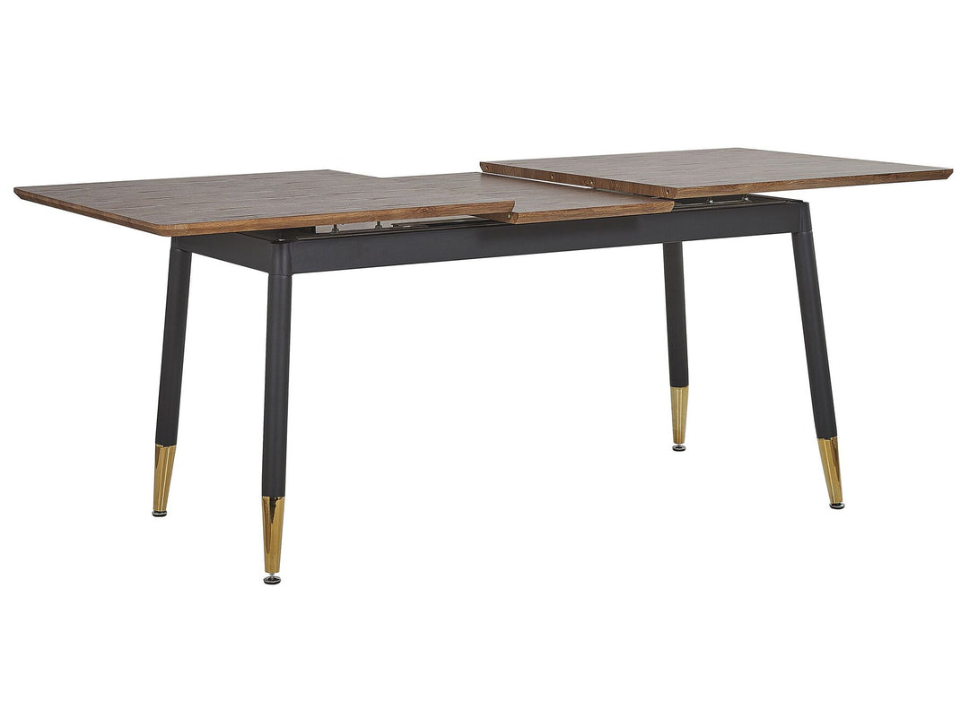 Extending Dining Table 160/200 x 90 cm Dark Wood and Black California