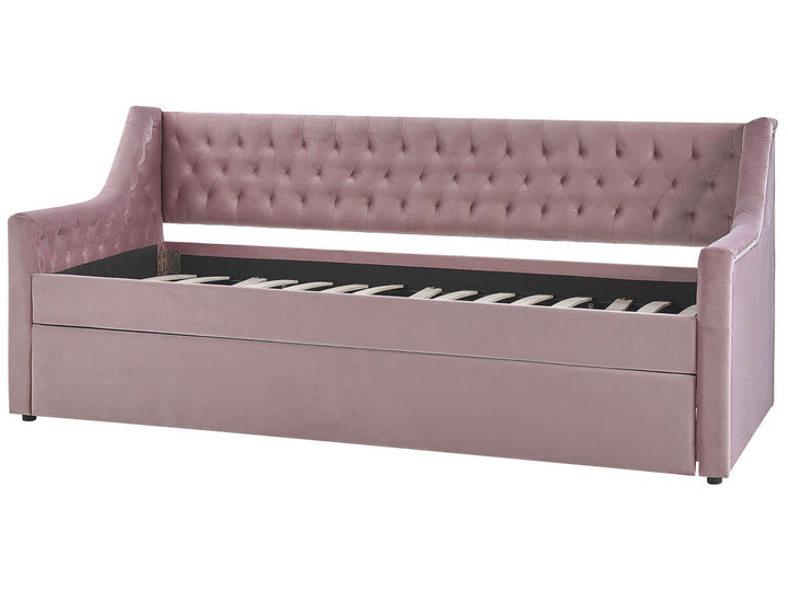 Velvet EU Single Trundle Bed Pink Montargis