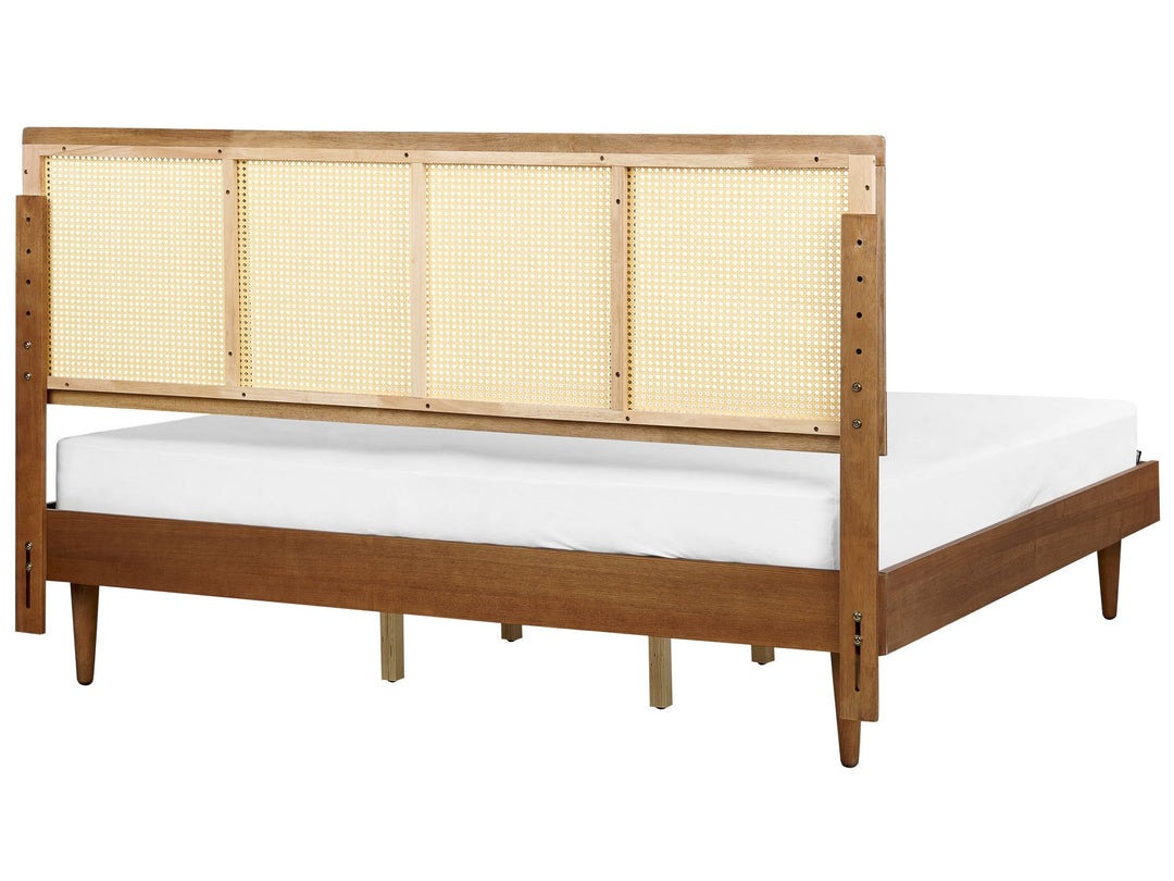 EU Super King Size Bed with LED Light Wood Auray