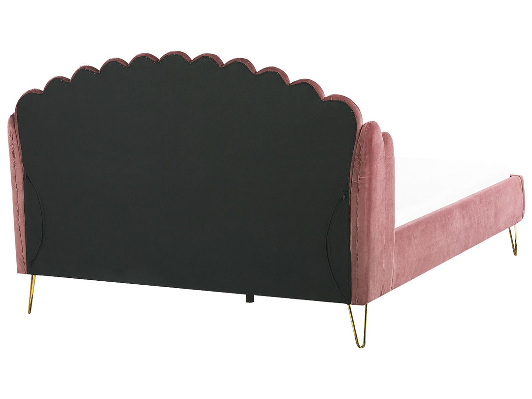 Ambillou Velvet EU Super King Size Bed Pink