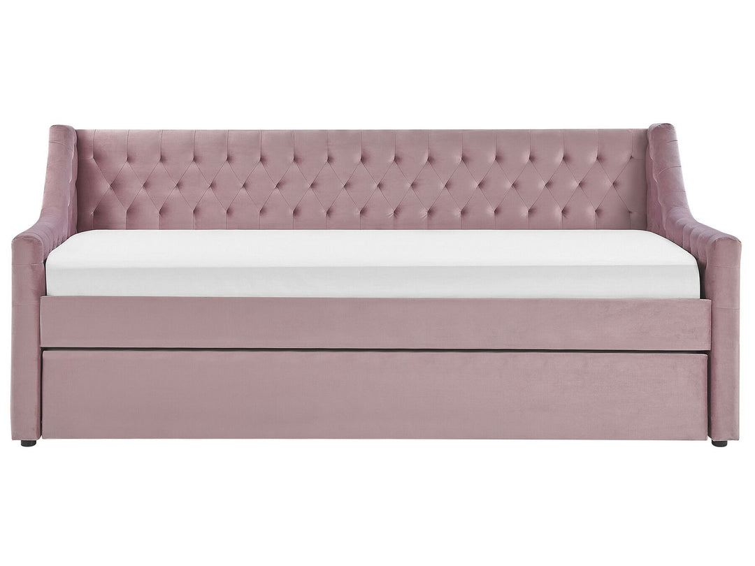 Velvet EU Single Trundle Bed Pink Montargis