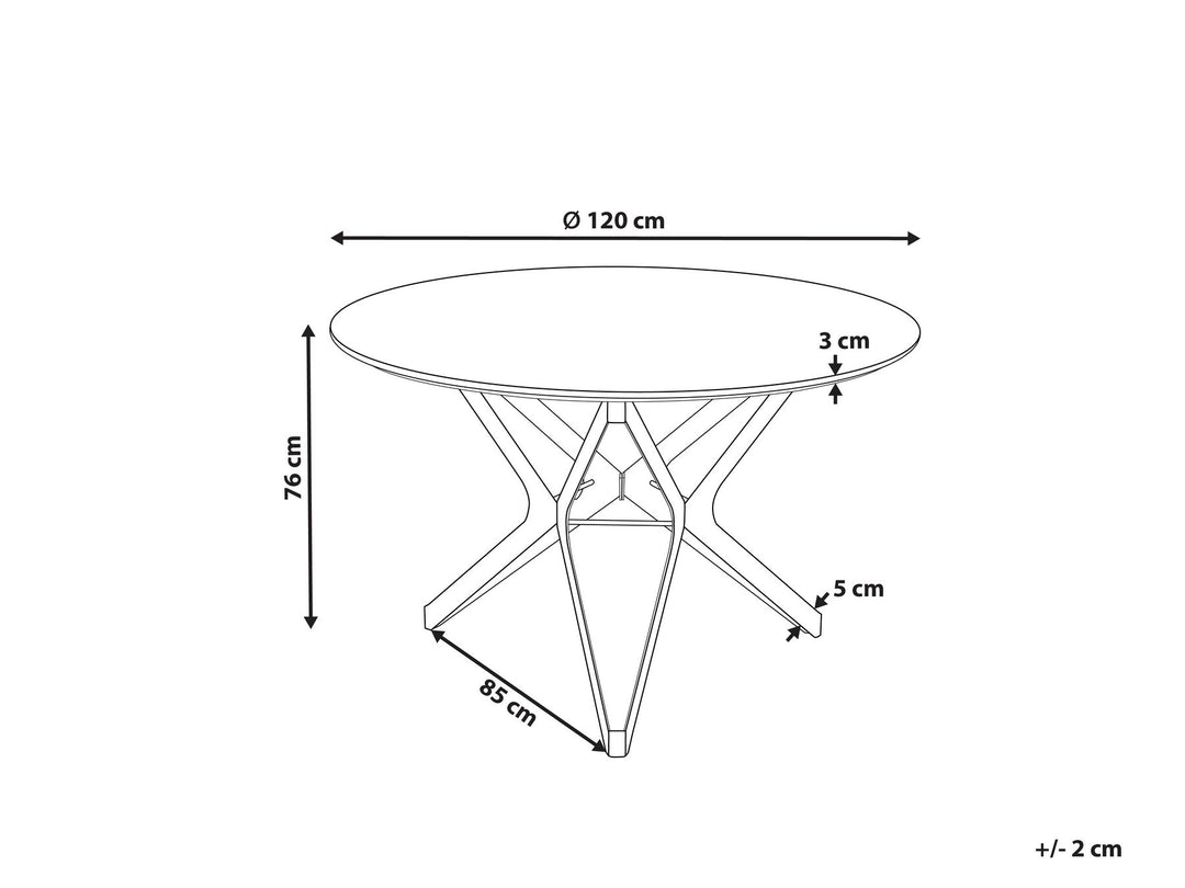 Round Dining Table ⌀ 120 cm Dark Wood and Black Alure