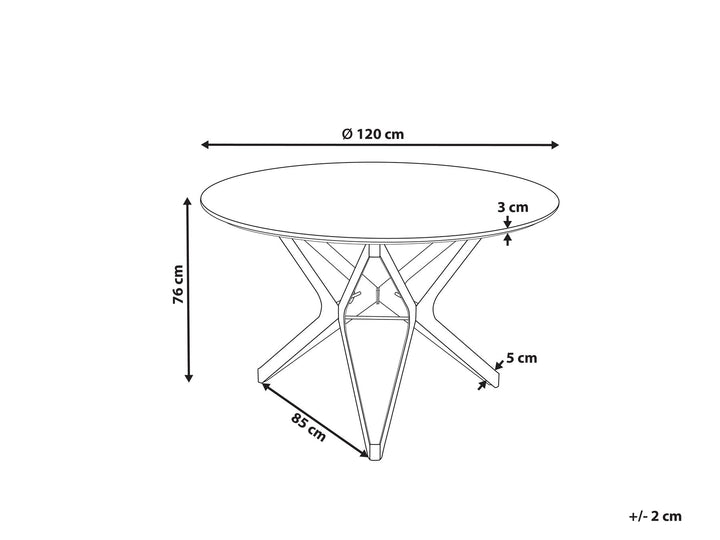 Round Dining Table ⌀ 120 cm Dark Wood and Black Alure