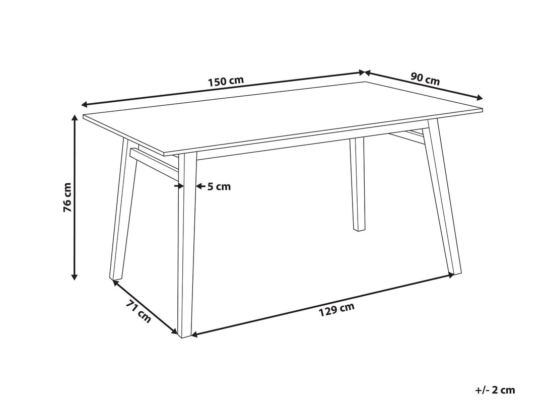 Dining Table 150 x 90 cm Light Wood Varley