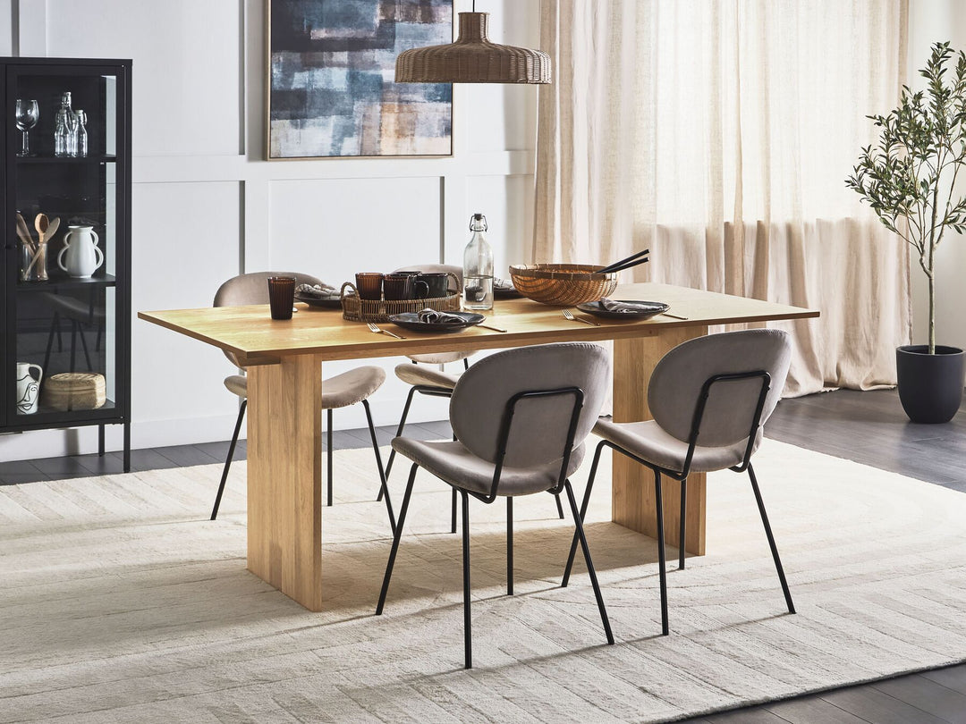 Dining Table 180 x 90 cm Light Wood Moora