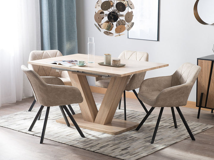 Extending Dining Table 140-180 x 90 cm Light Wood Lixa