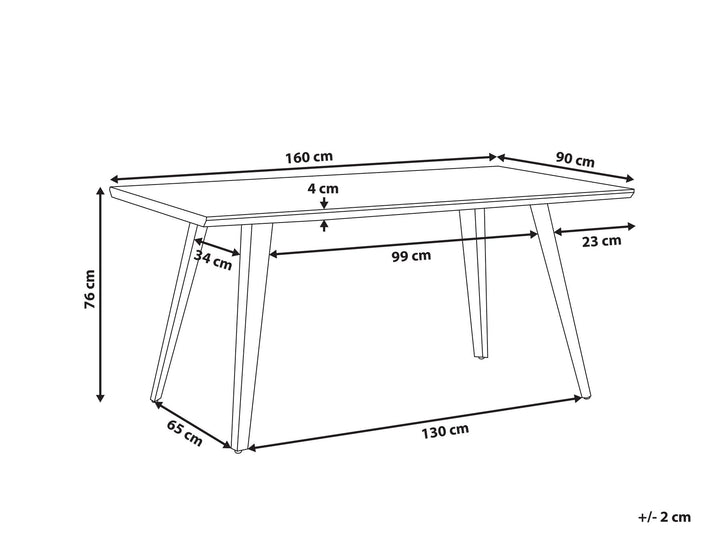 Dining Table 160 x 90 cm Grey Wood Witney