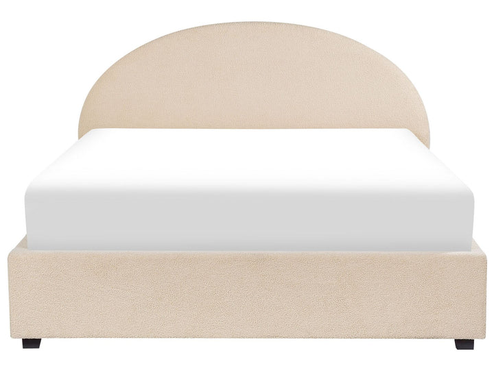 Boucle EU Super King Size Ottoman Bed Beige Vaucluse