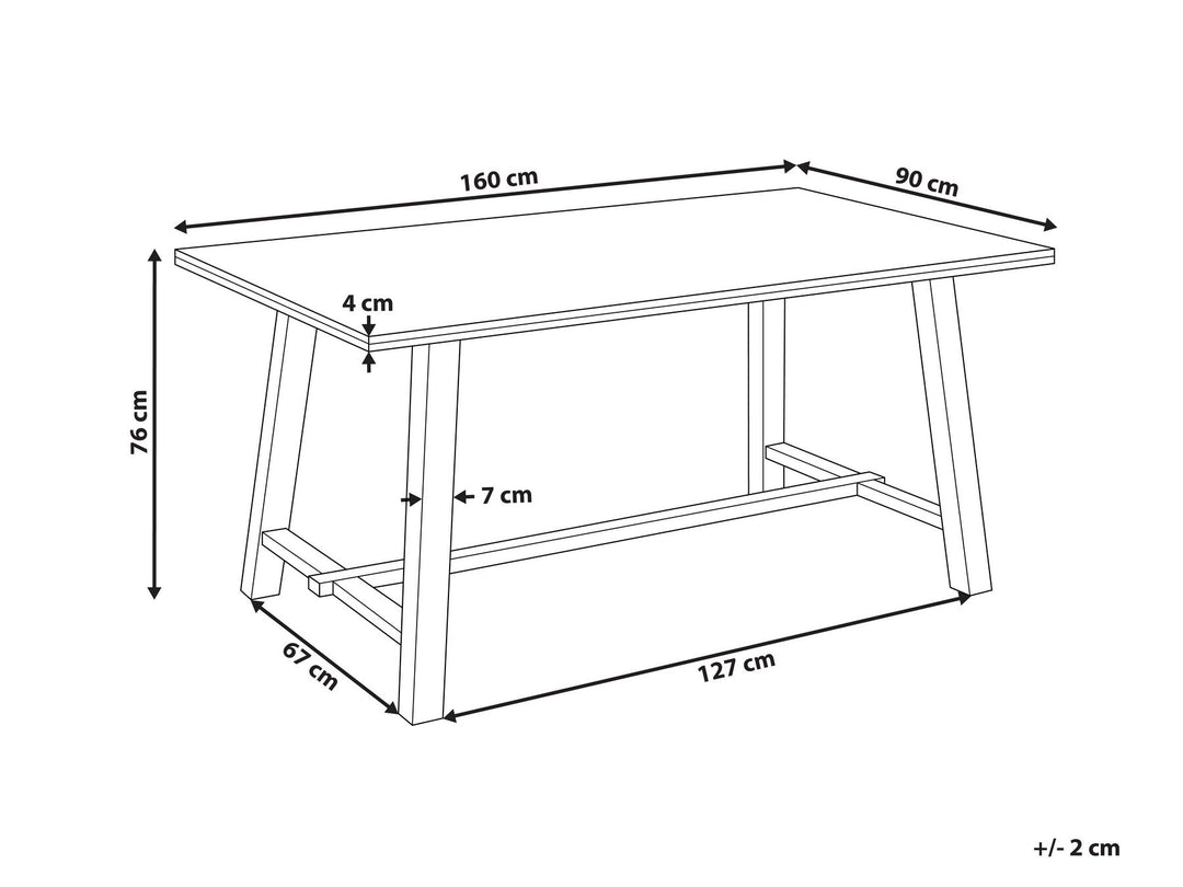 Dining Table 160 x 90 cm Light Wood Barnes