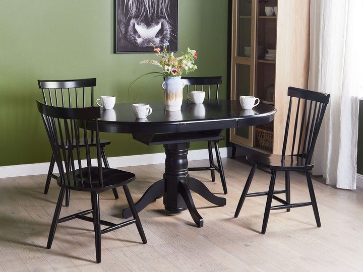 Extending Dining Table 106/150 x 106 cm Black Akron