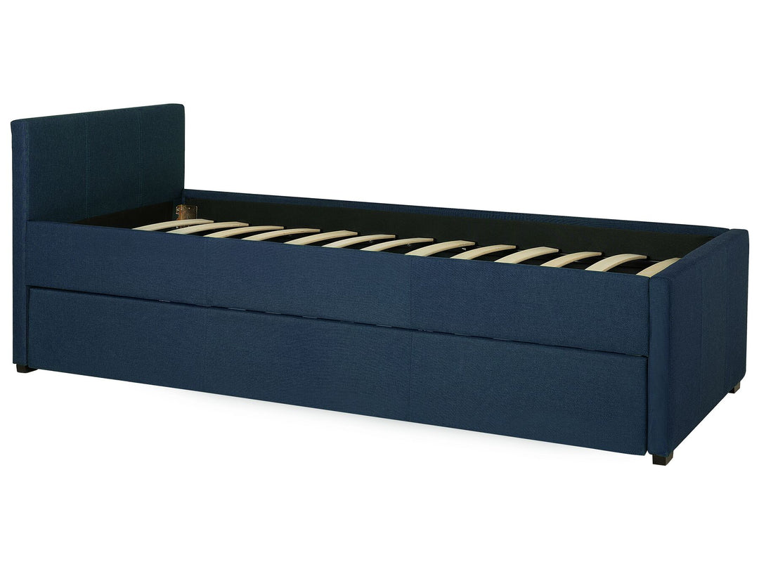 Fabric EU Single Trundle Bed Blue Marmande