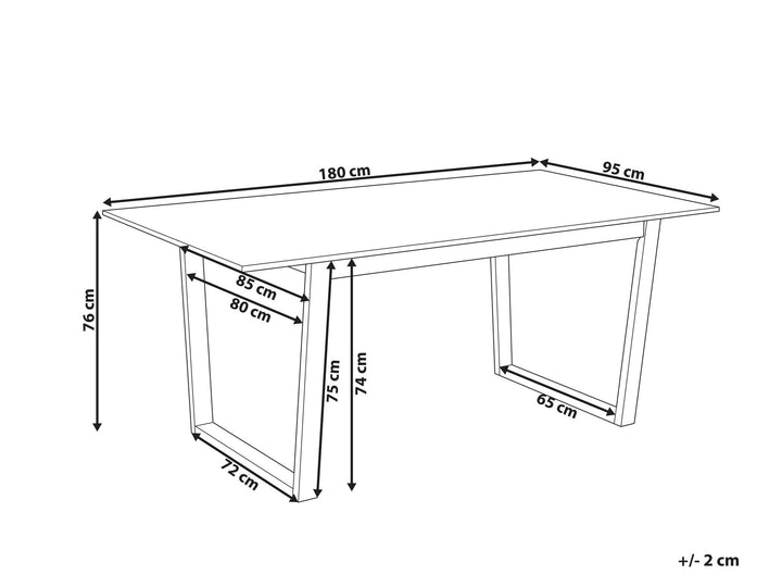 Dining Table 180 x 95 cm Light Wood Camden