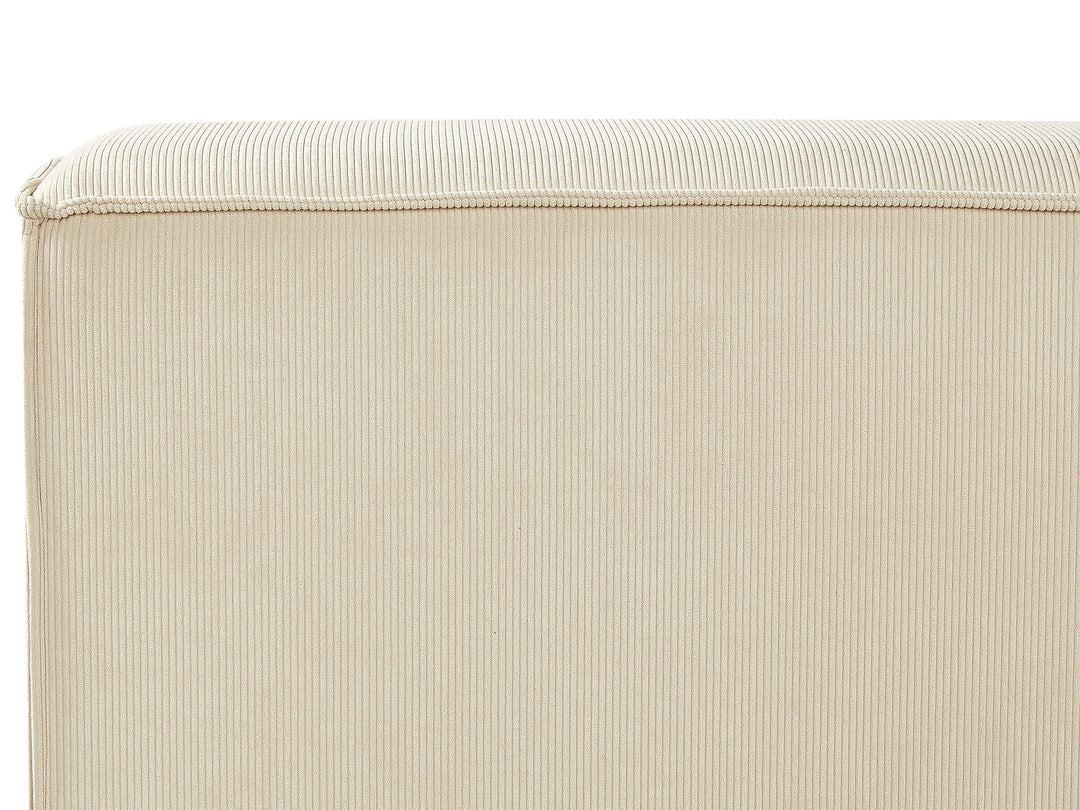 Corduroy EU Super King Size Bed Beige Linards