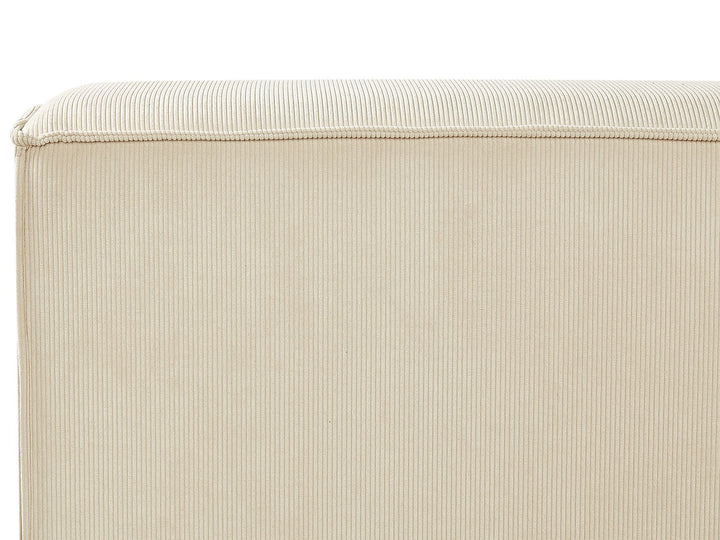 Corduroy EU Super King Size Bed Beige Linards