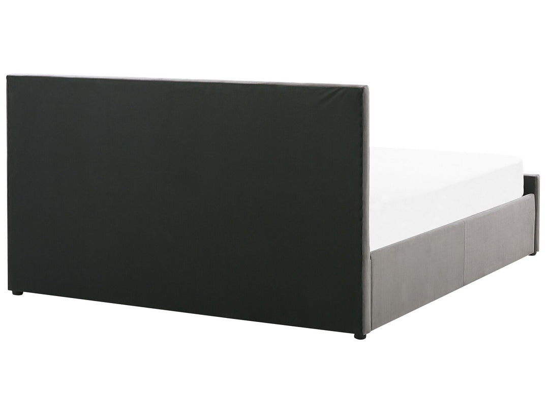 Rochefort Velvet EU Super King Size Ottoman Bed Grey