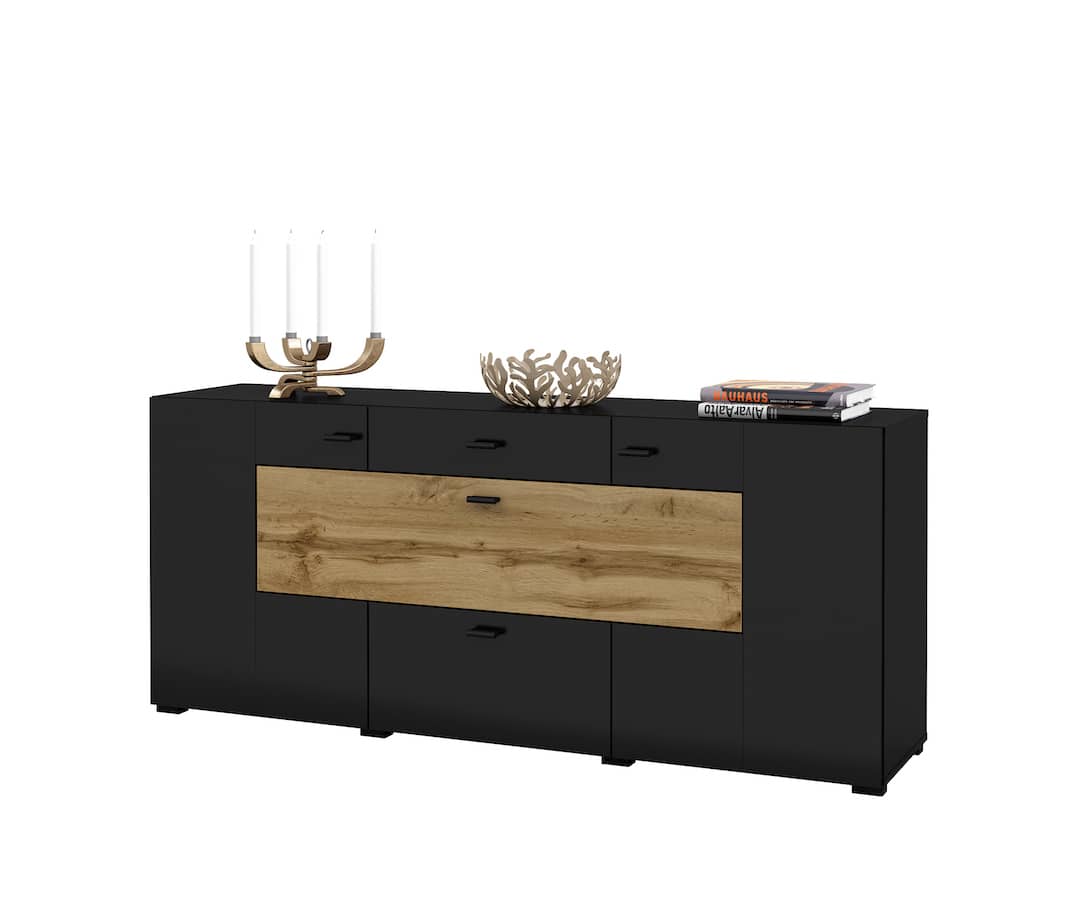 Sideboard Cabinet 165cm Black Coby 26