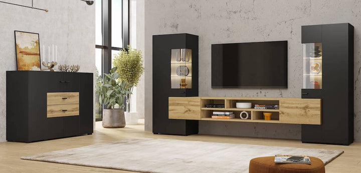 Sideboard Cabinet 165cm Black Coby 26