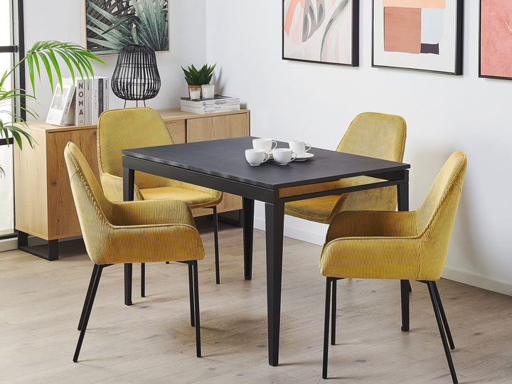 Extending Dining Table 120/160 x 80 cm Black Norley