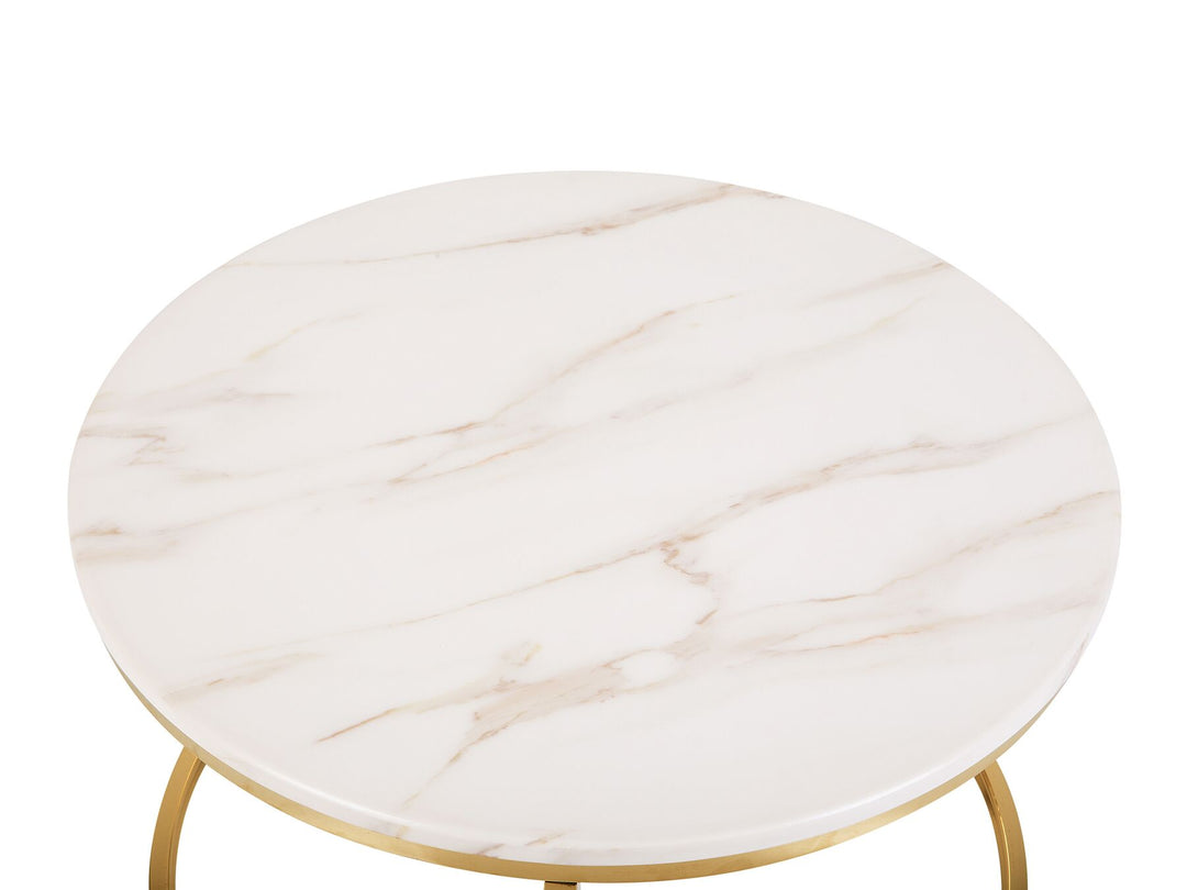 Locascio Marble Effect Coffee Table Beige with Gold