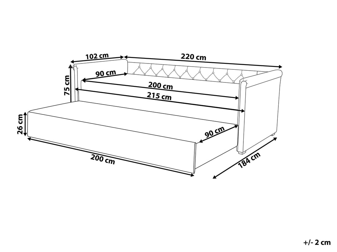 Fabric EU Single Trundle Bed Green Libourne