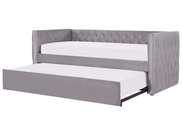 Gassin Velvet EU Single Trundle Bed Grey