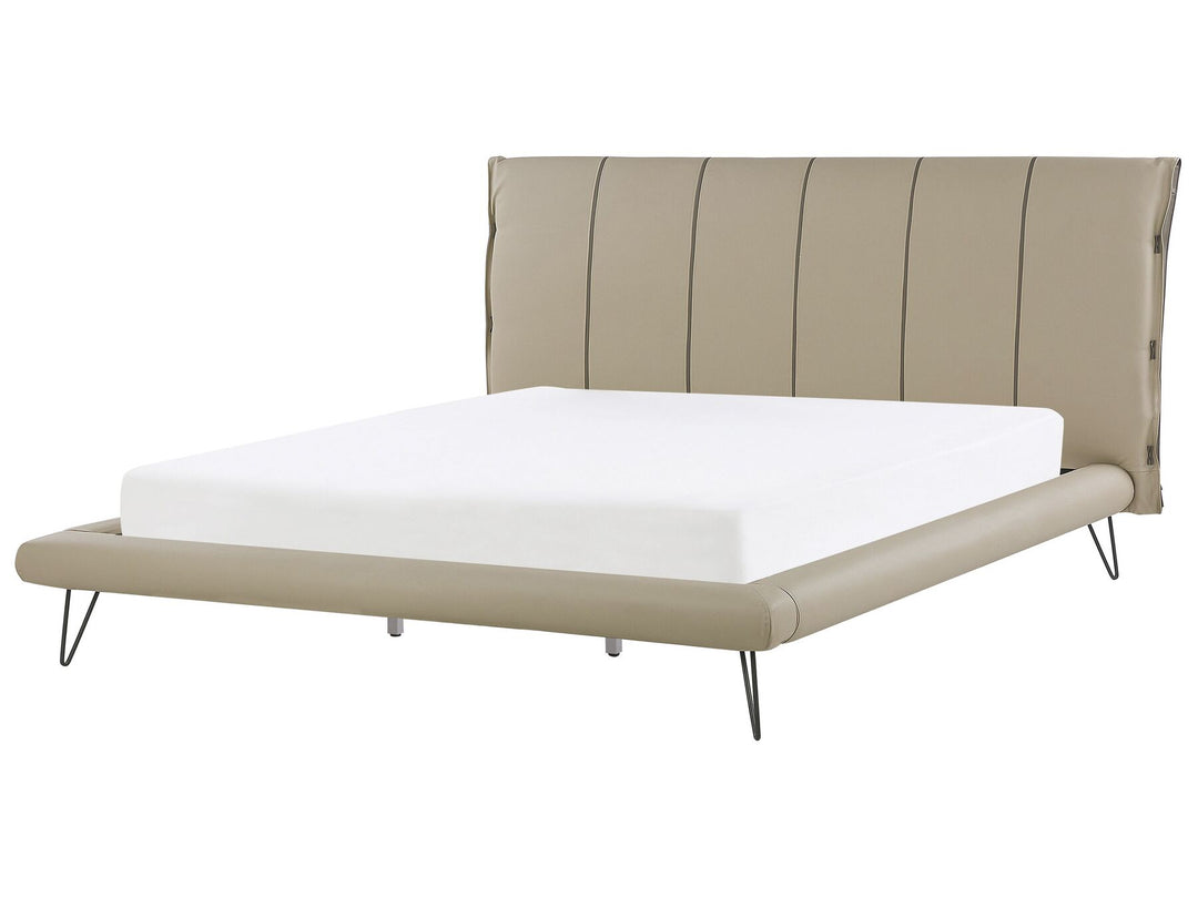 Betin Faux Leather EU Super King Size Bed Beige