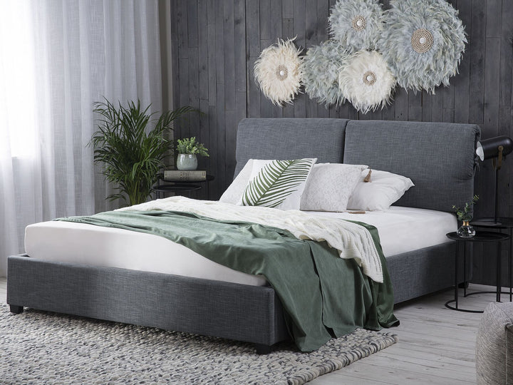 Fabric EU Super King Size Bed Grey Belfort