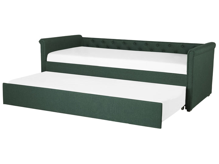 Fabric EU Single Trundle Bed Green Libourne