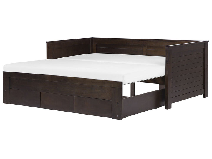 Wooden EU Single to Super King Size Daybed with Storage Brown Cahors