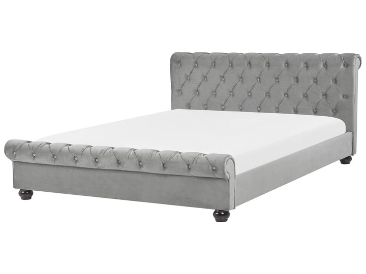 Velvet EU Super King Size Bed Grey Avallon