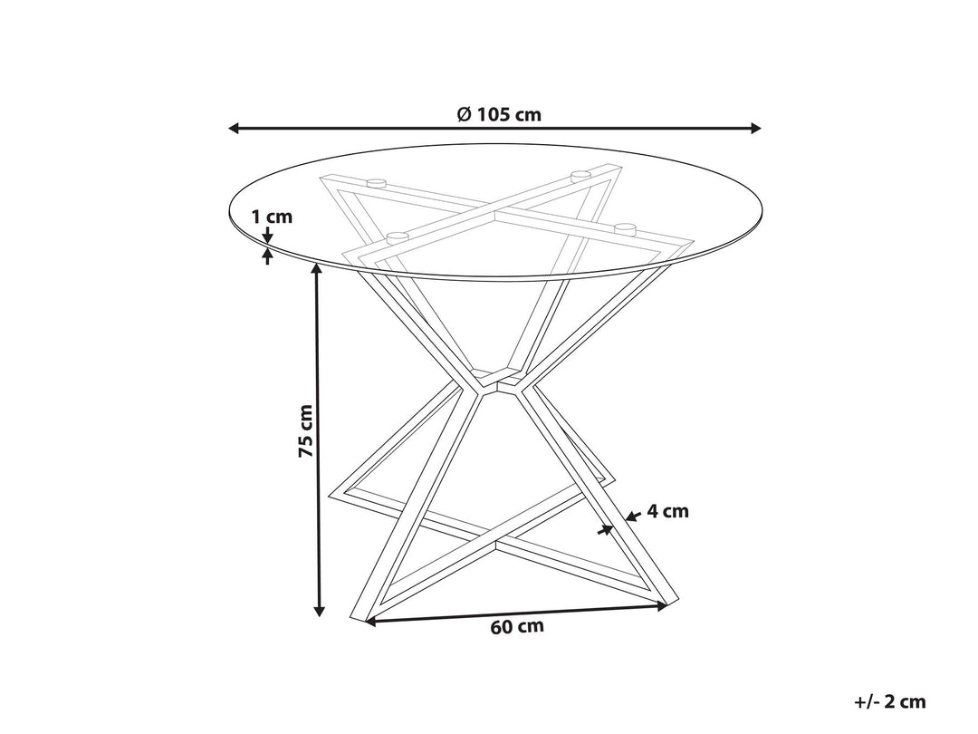 Glass Top Round Dining Table ⌀ 105 cm Silver Bosco