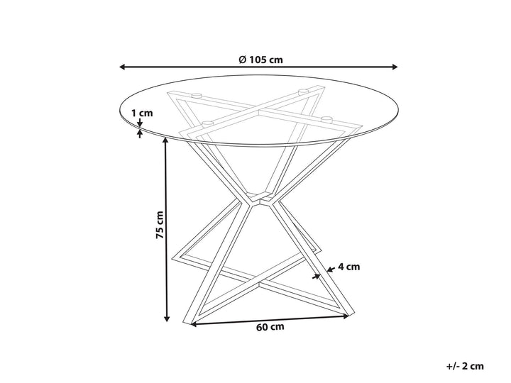 Glass Top Round Dining Table ⌀ 105 cm Silver Bosco