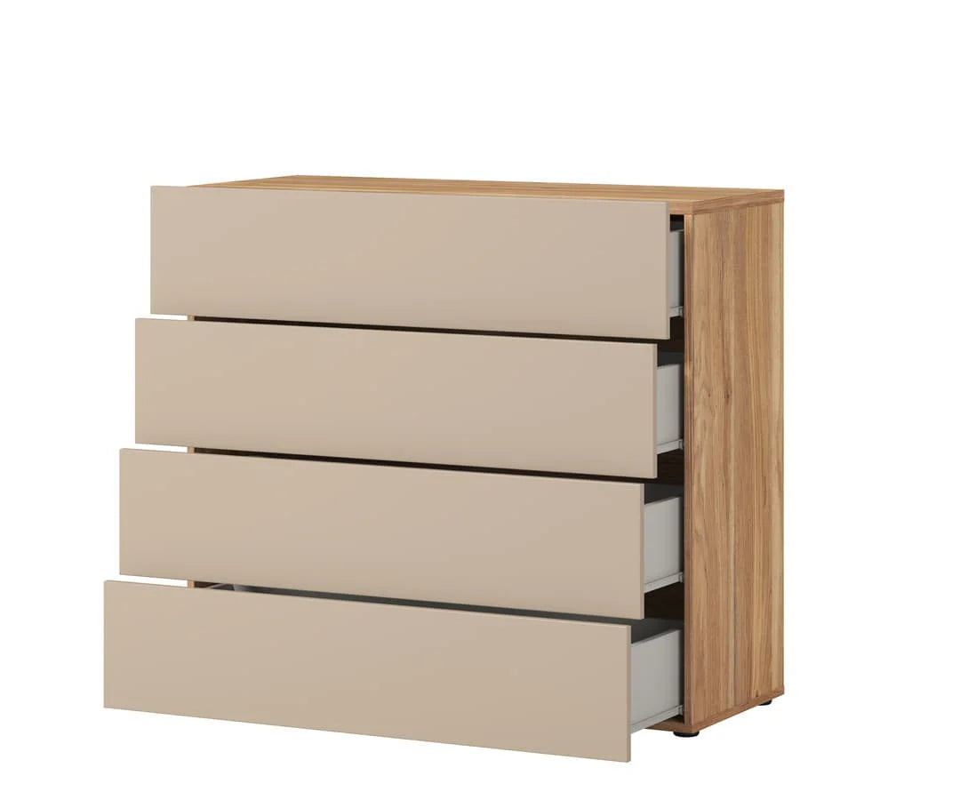 Versatile Impressio 27 Chest of Drawers in Oak Mauvella & Congo - Compact Storage Solution