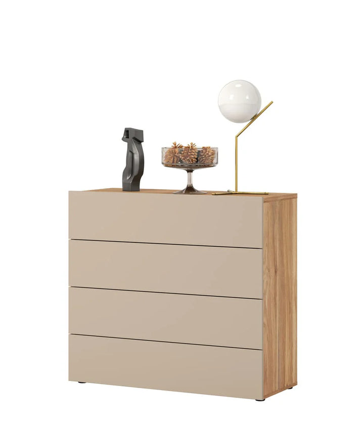 Versatile Impressio 27 Chest of Drawers in Oak Mauvella & Congo - Compact Storage Solution