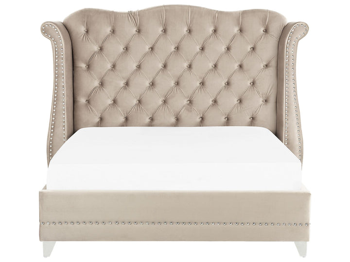 Velvet EU Super King Size Bed Beige Ayette