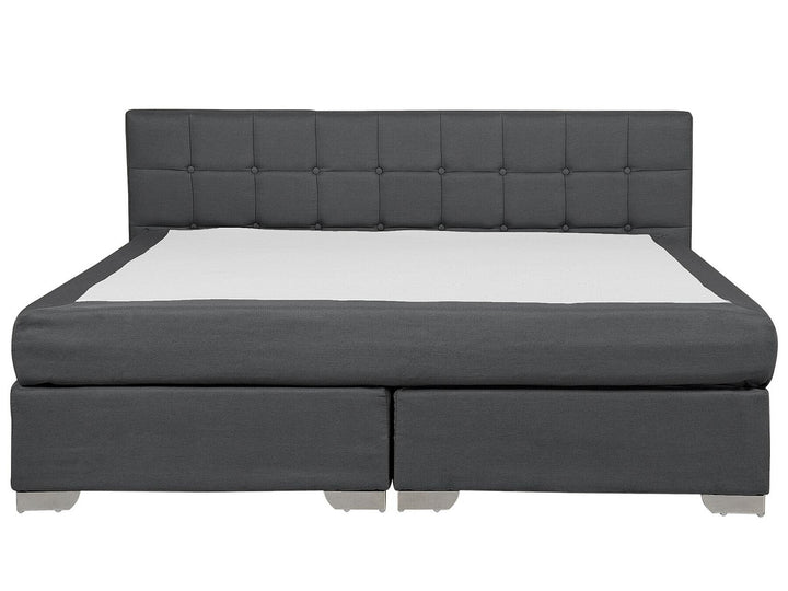 Fabric EU Super King Size Divan Bed Dark Grey Admiral