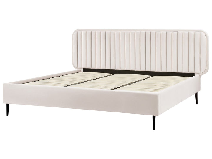 Brin Velvet EU Super King Size Bed Beige