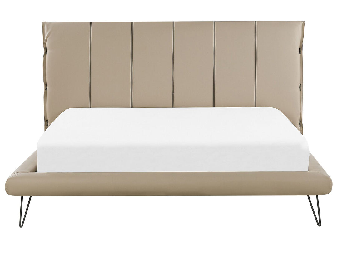 Betin Faux Leather EU Super King Size Bed Beige