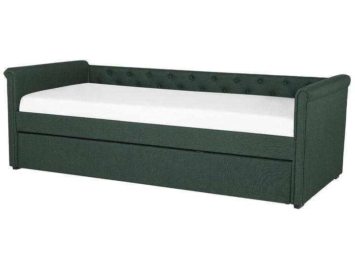 Fabric EU Single Trundle Bed Green Libourne