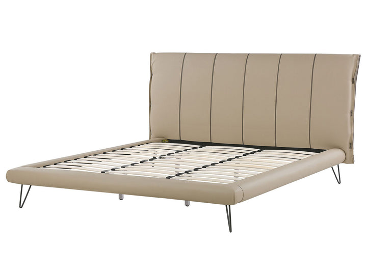 Betin Faux Leather EU Super King Size Bed Beige