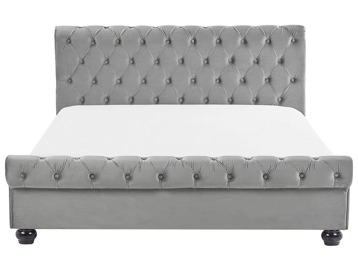 Velvet EU Super King Size Bed Grey Avallon