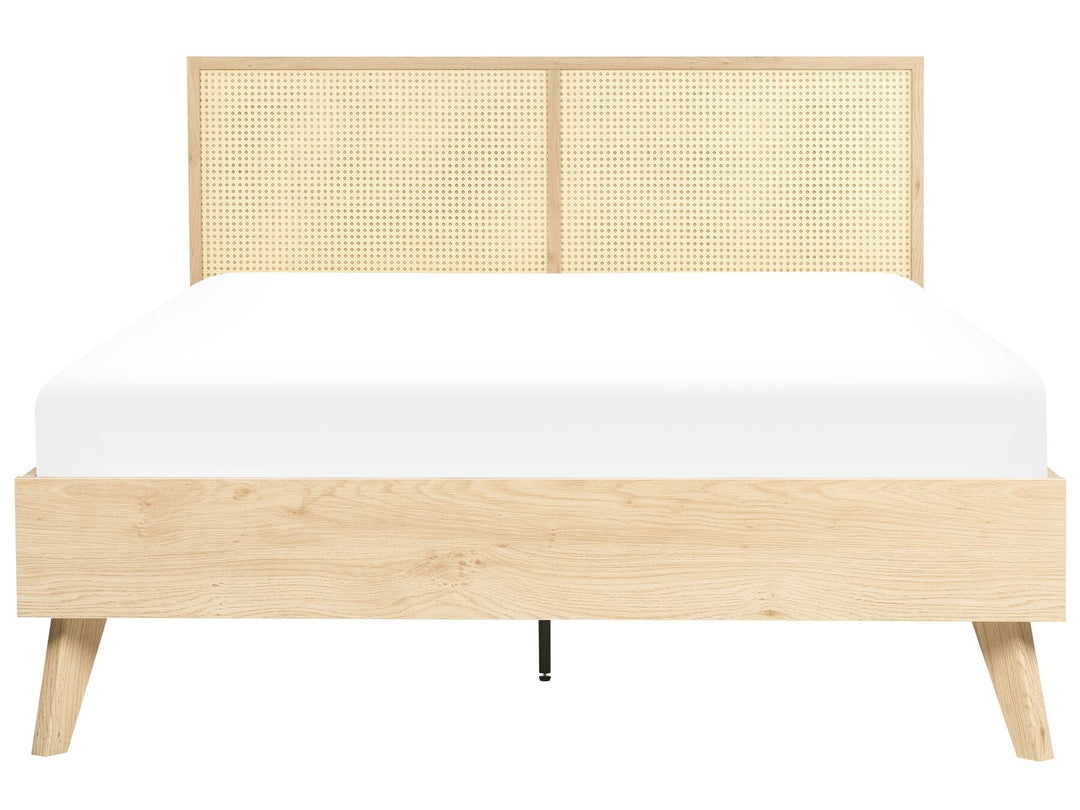 Monpazier Rattan EU Double Bed Light Wood